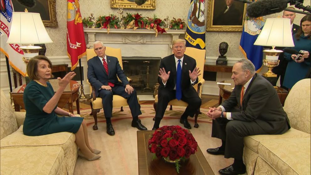 Trump meeting with Schumer, Pelosi erupts over border wall funding